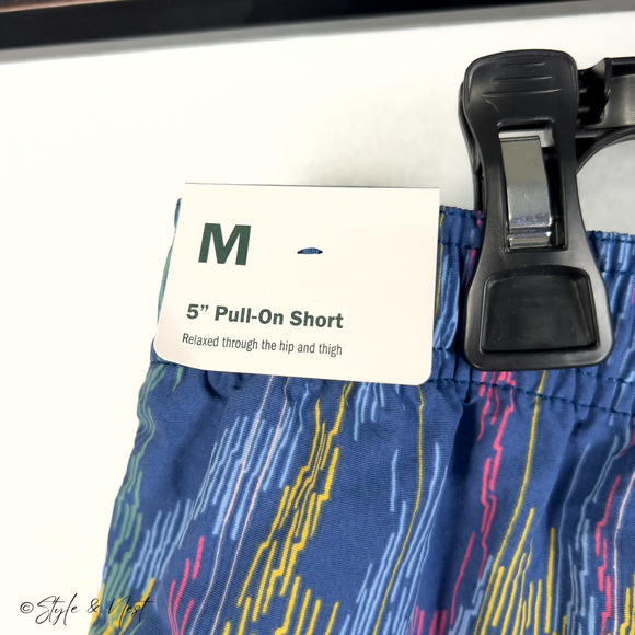 Alpine Design Pull on Shorts 5" Multicolor Retro Size Medium NWT - Picture 5 of 7